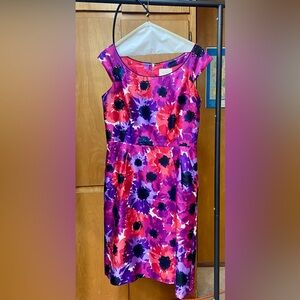 Kate Spade Pink and Purple Dress Sleeveless Scoop Neck, size 8, with pockets